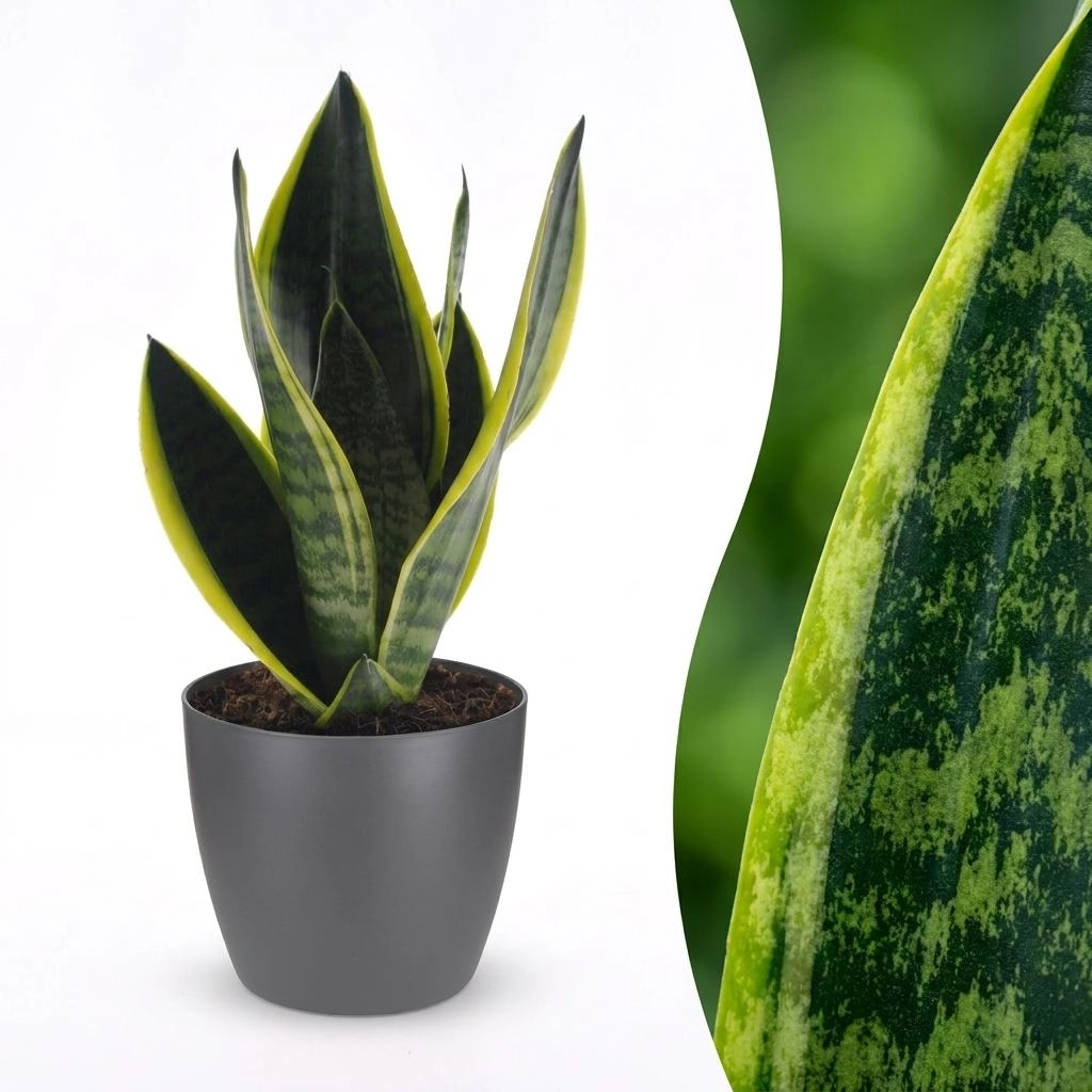 Green boutiQ - Sansevieria Future Superb - Bogenhanf - 1 Plant - mit Potter Grijs - Topf 12cm - Höhe - 35cm Bild 1