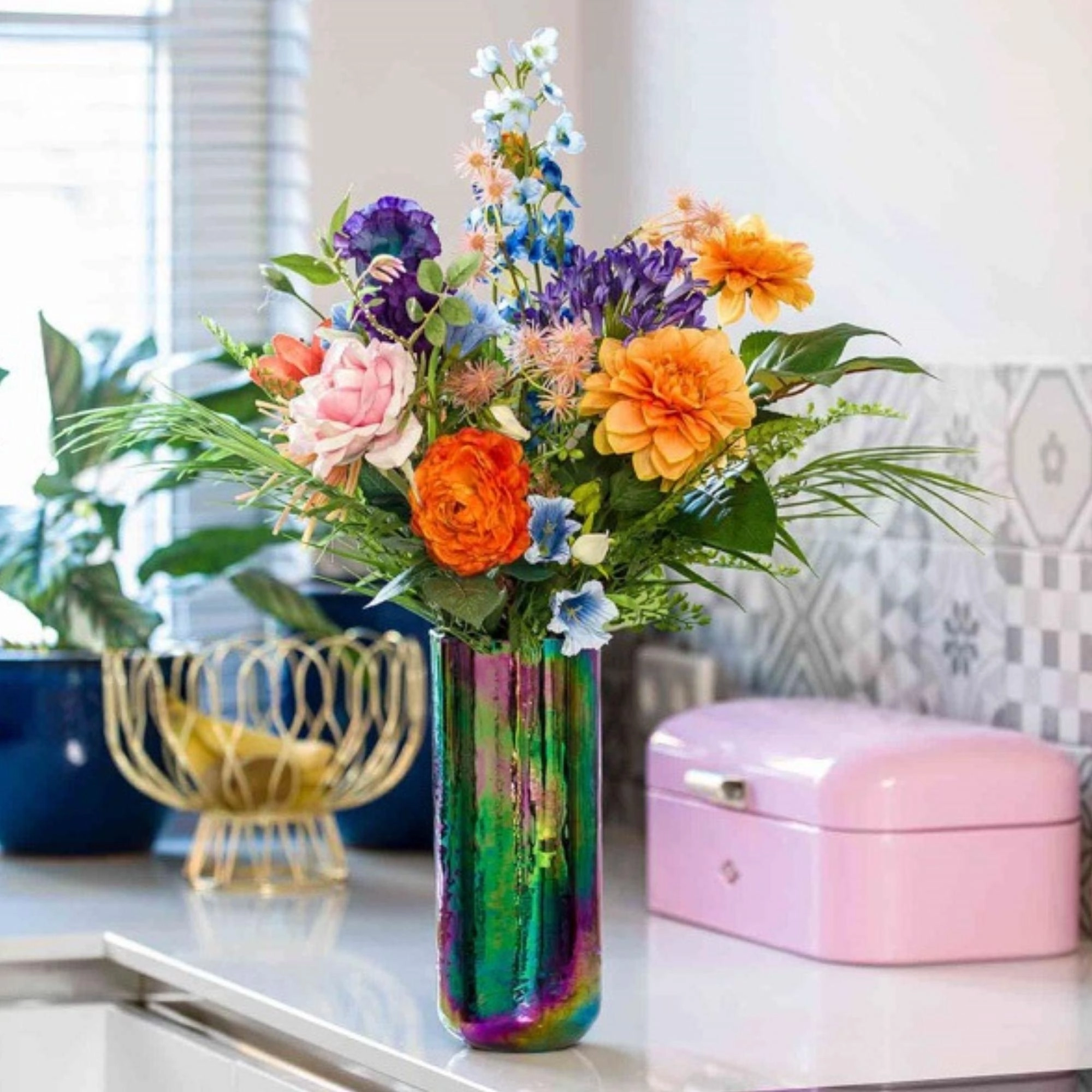 Kunstblumen-Strauß Colorful Bloom Deluxe