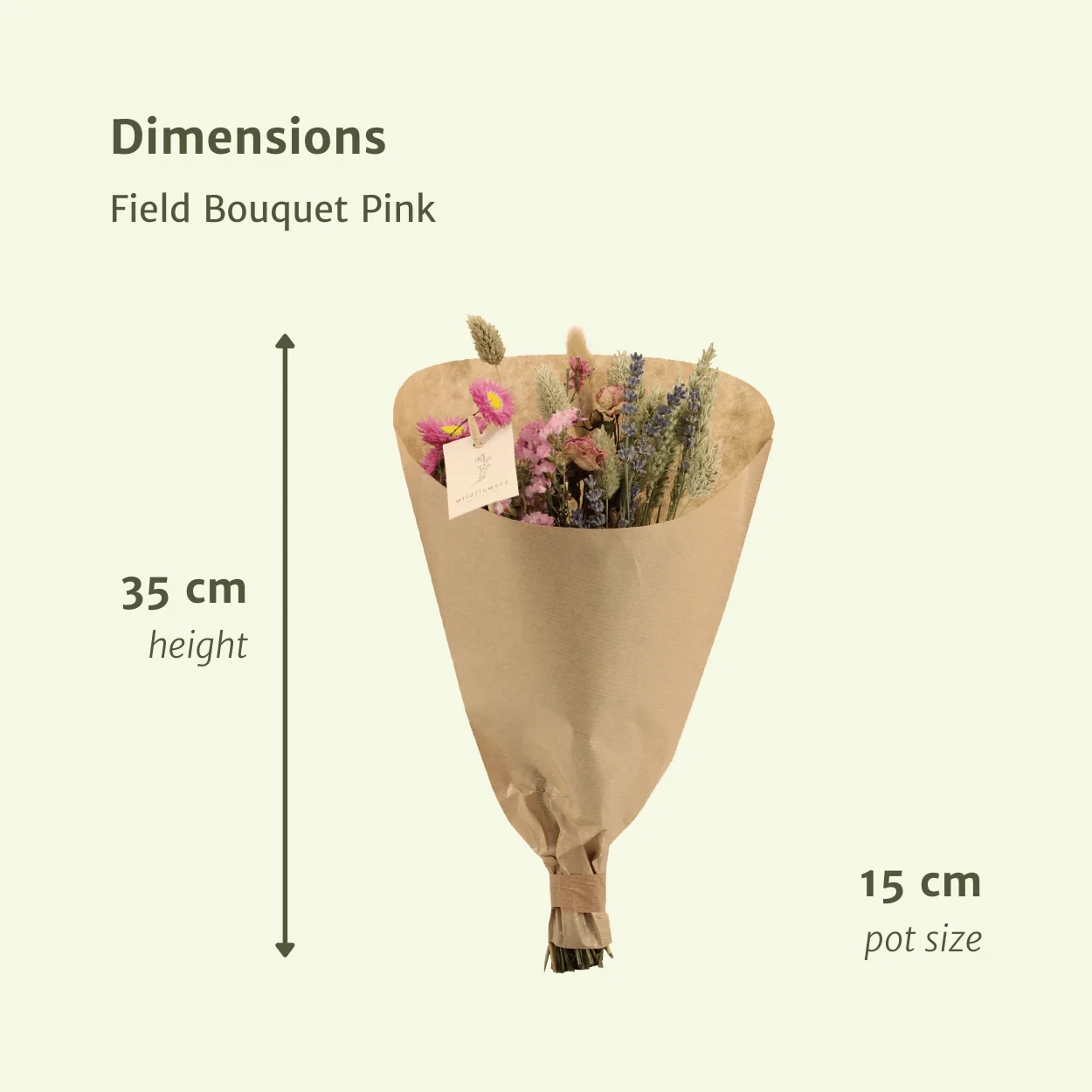 Trockenblumen Field Bouquet Pink