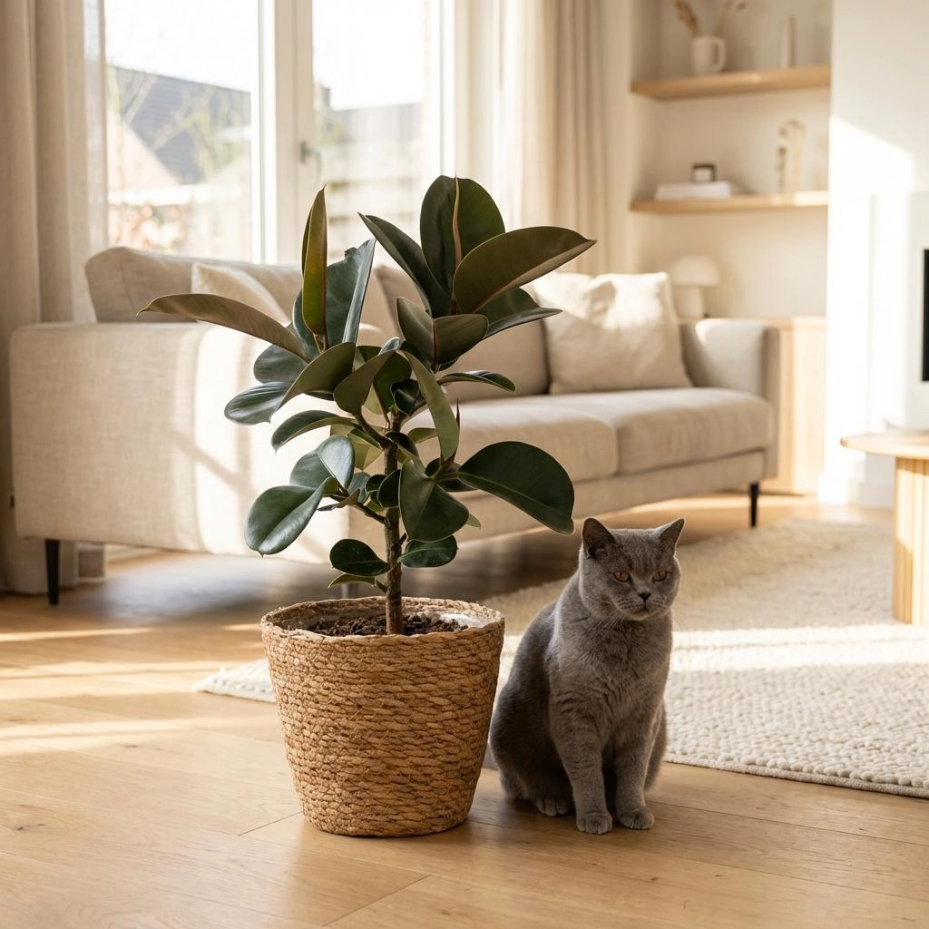Ficus Elastica Cloe – Gummibaum im Korb