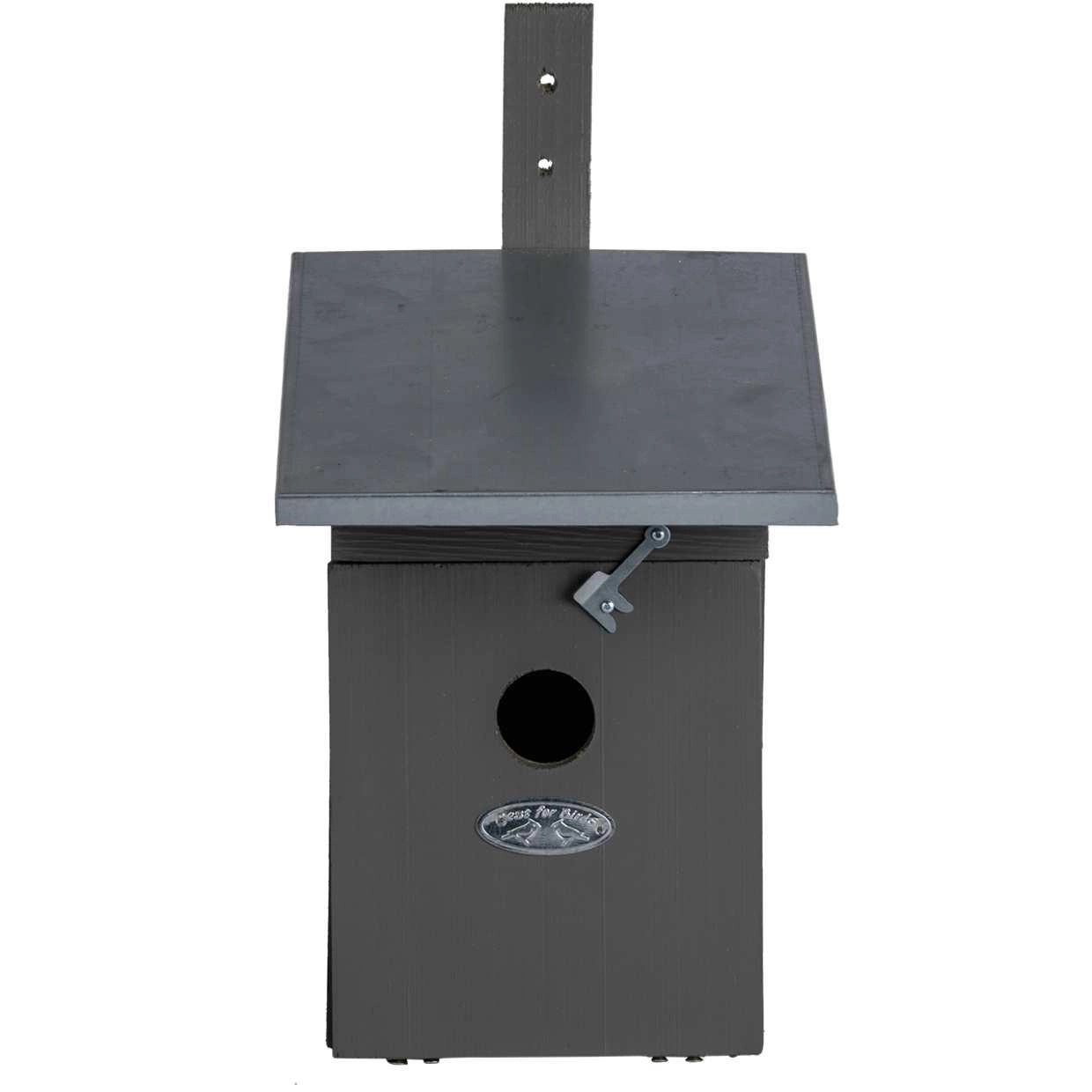 Stylische graue Nestkast voor Koolmees en andere Vogelsoorten