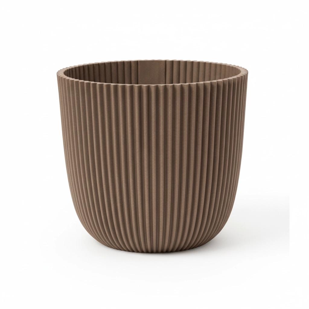 Capi Pot Nature Groove Made With Warm Taupe - D25cm Bild 1