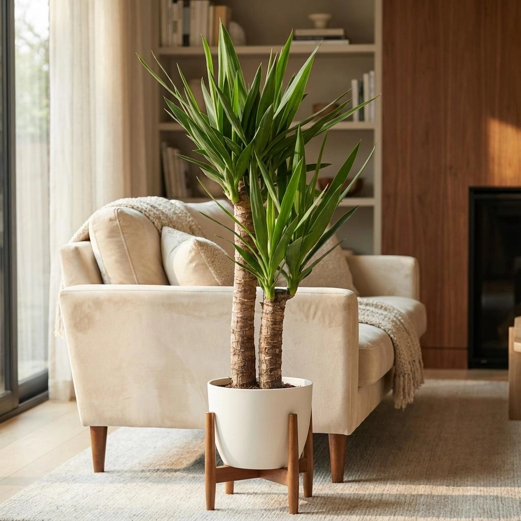 Yucca Elephantipes mit Potter weiß - 90cm - Ø21 Bild 2