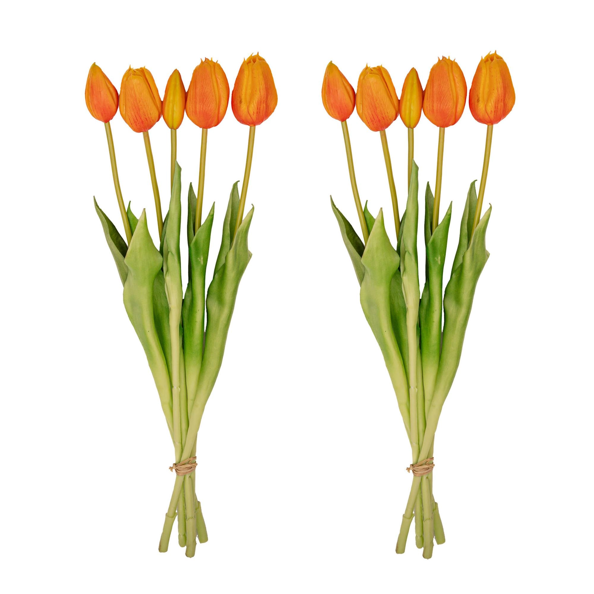 Tulpen Boeket Oranje – 10 Kunsttulpen in lebendigem Orange