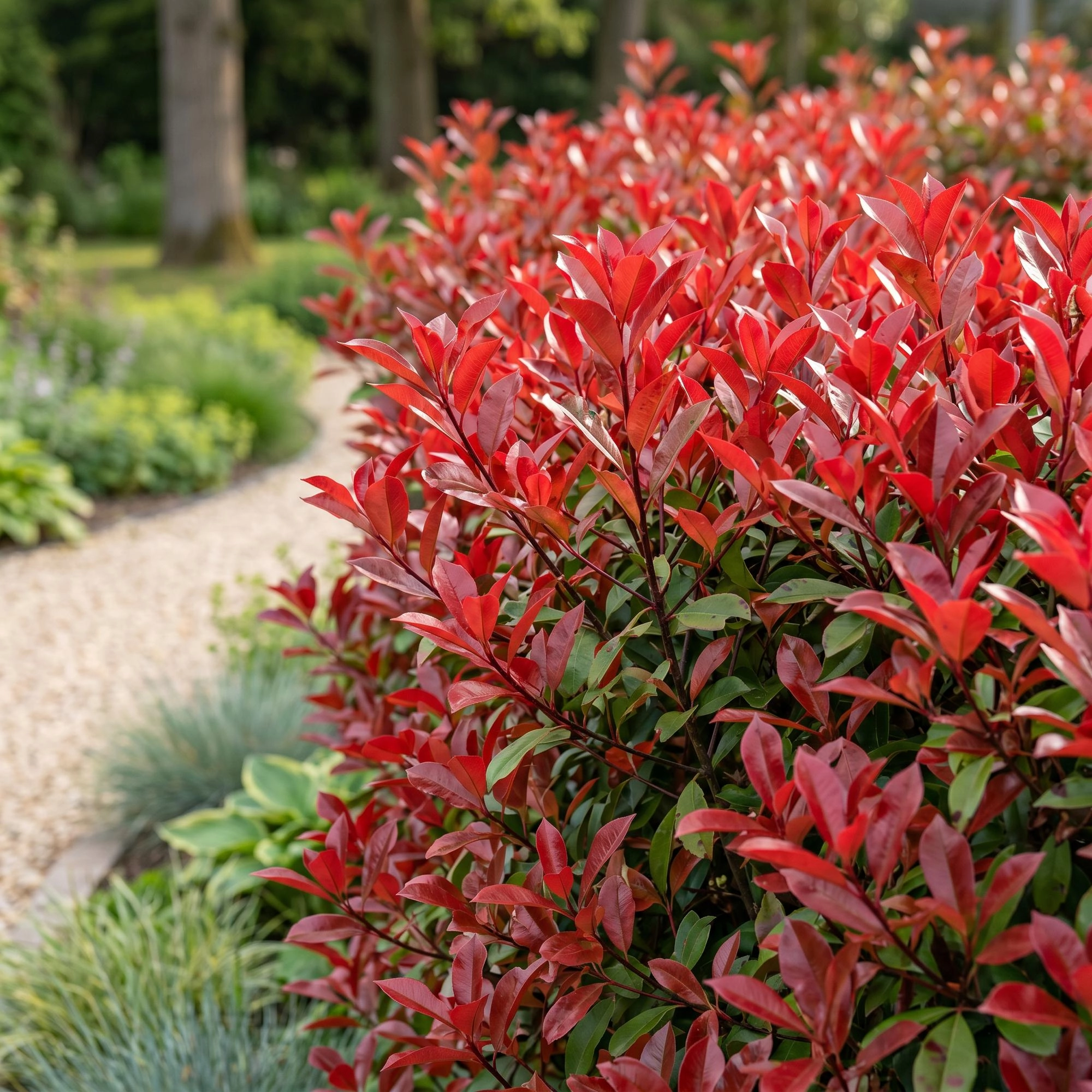8x Photinia fraseri Red Robin - Glanzmispel - Heckenpflanzen - Immergrün - Rot - Topf 9cm - Höhe 25-35cm Bild 5