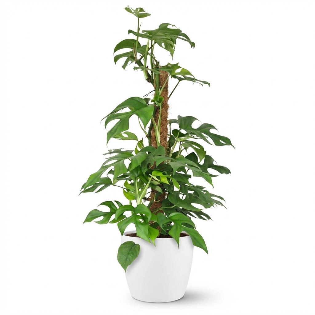 Mini-Fensterblatt (Monstera Minima) am Moosstab
