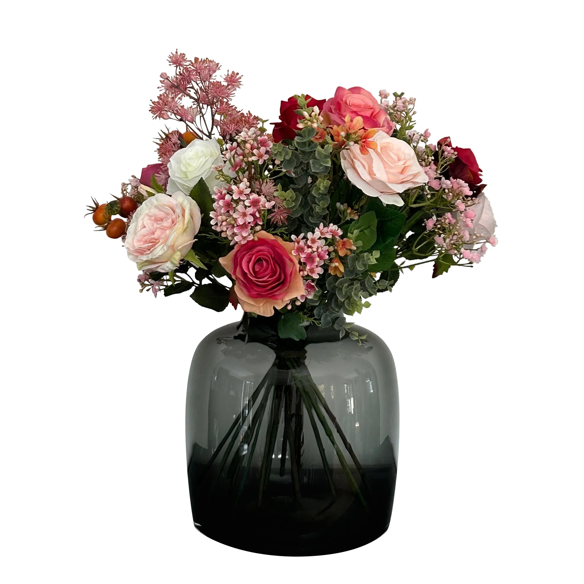 Kunstblumenstrauß "Flame Roses" – Farbenfrohe Eleganz für dein Zuhause