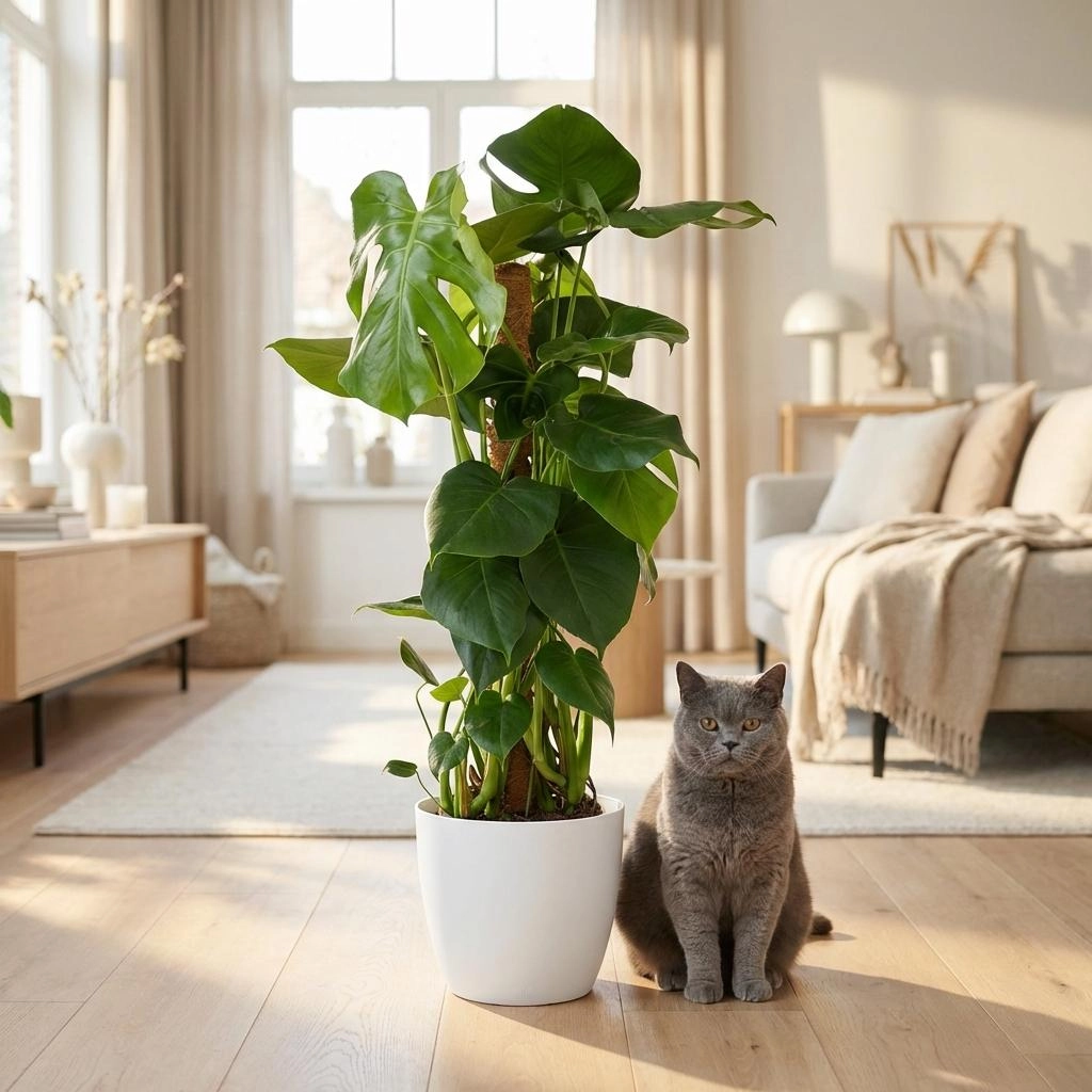 Monstera Deliciosa am Moosstab