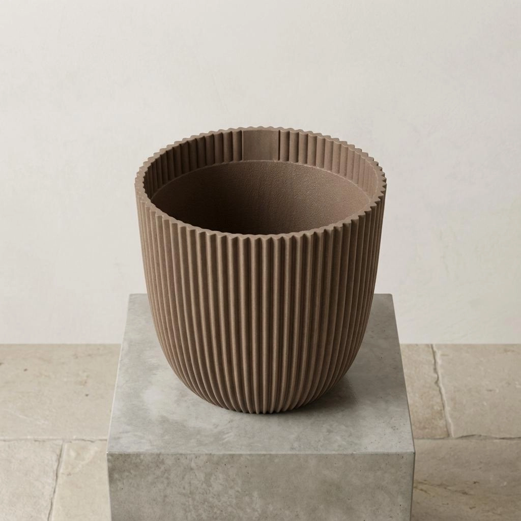 Capi Pot Nature Groove Made With Warm Taupe - D25cm Bild 2