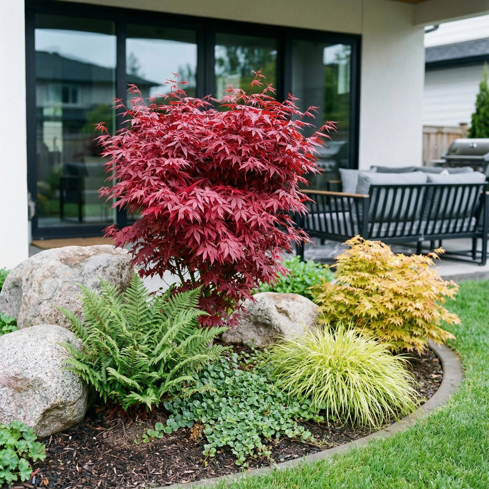 Green boutiQ - Gartenpflanze - Acer palmatum Skeeters Broom - Japanischer Ahorn - Laubabwerfend - Rot - 1 - Topf 26cm - Höhe 90cm Bild 6