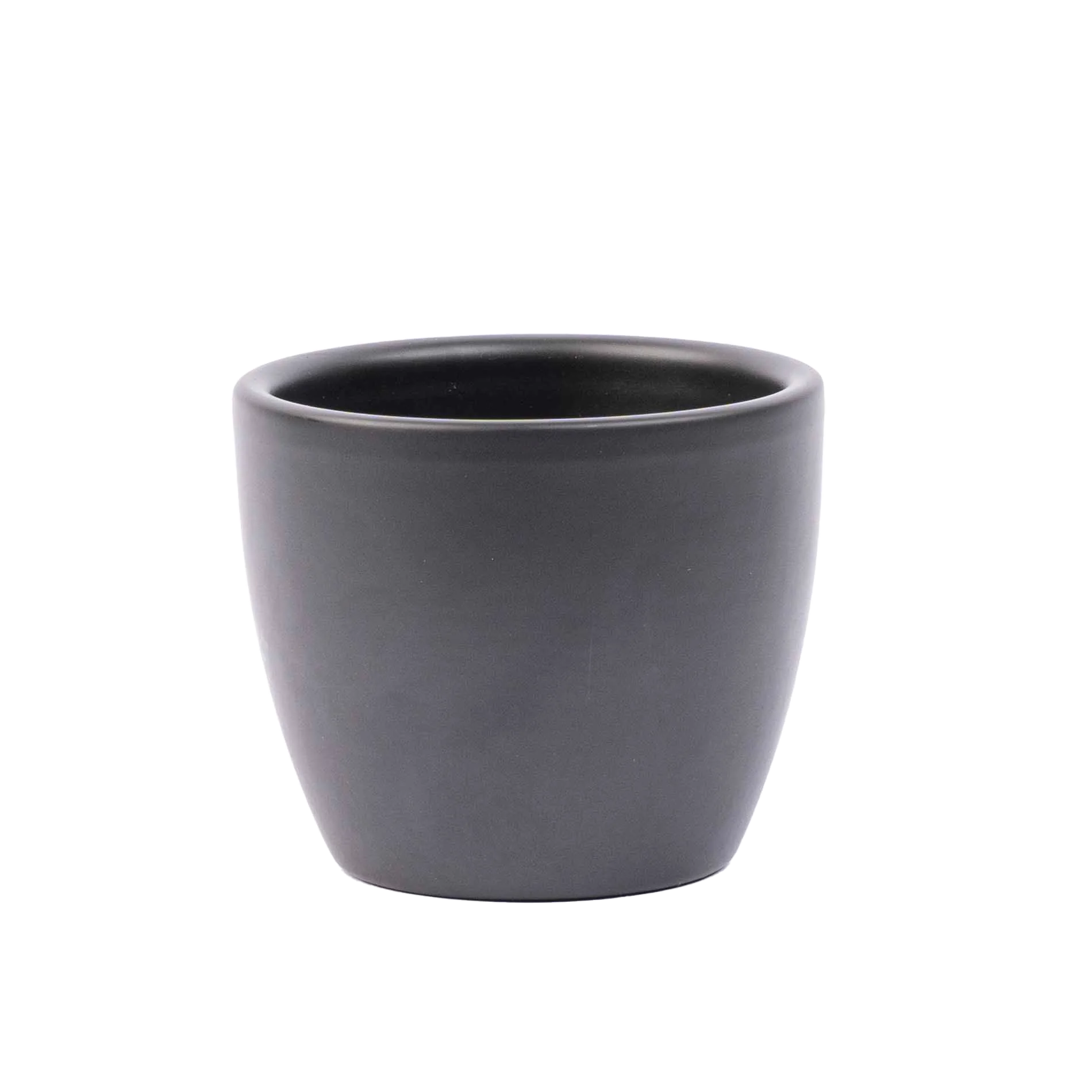 Keramisches Pflanzgefäß in Matt-Anthrazit