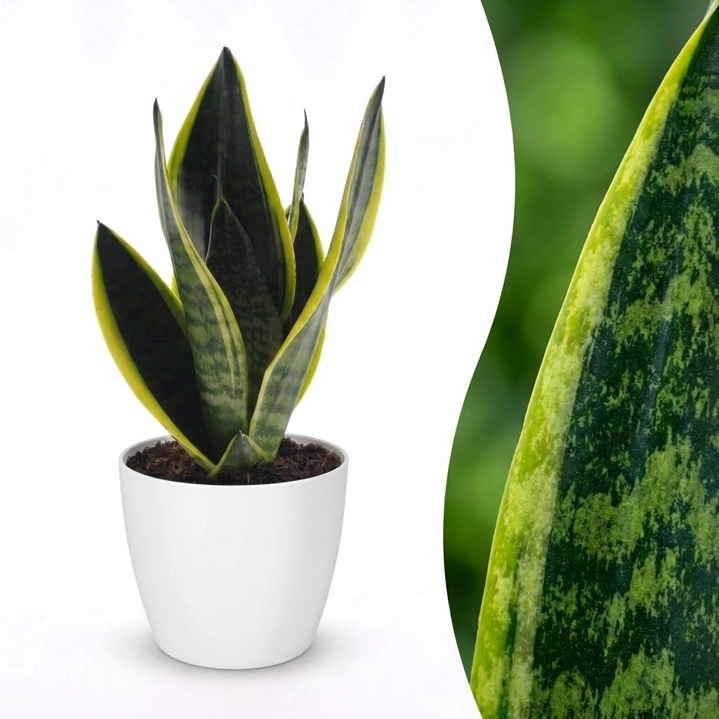 Green boutiQ - Sansevieria Future Superb - Bogenhanf - 1 Pflanze - mit Weißem Topf - Topf 12cm - Höhe - 35cm Bild 1