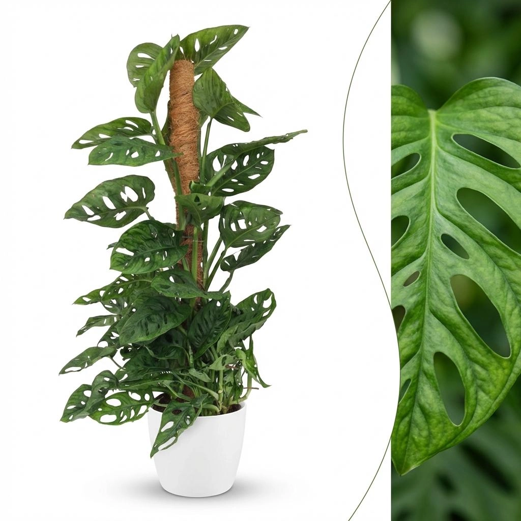 Monkey Mask (Monstera Adansonii) - Kletterpflanze mit Moosstab