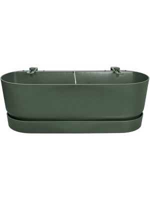 Moderner Blumentopf mit Befestigungssystem in Grün