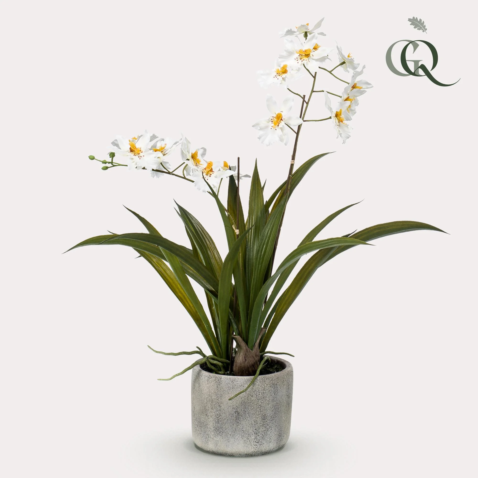 Kunst-Orchidee in Weiß 45 cm