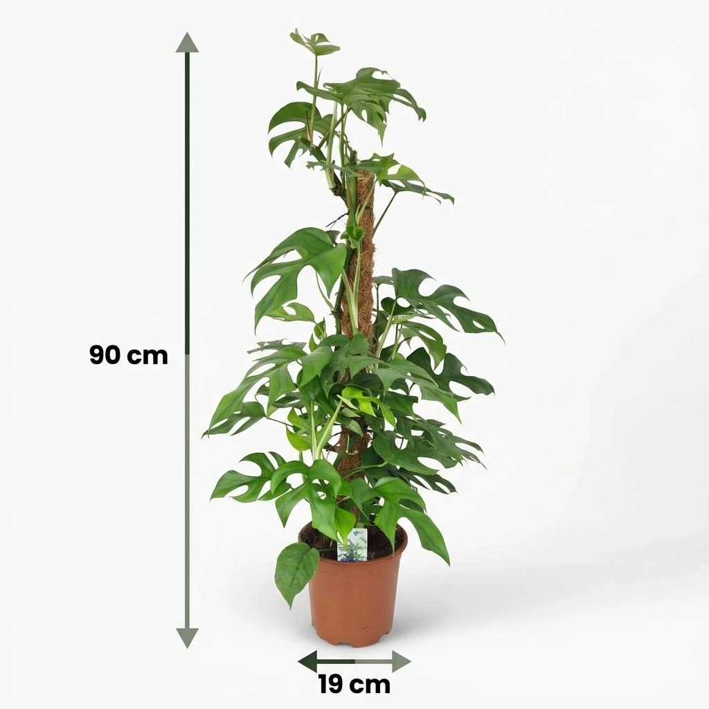 Mini-Fensterblatt (Monstera Minima) am Moosstab