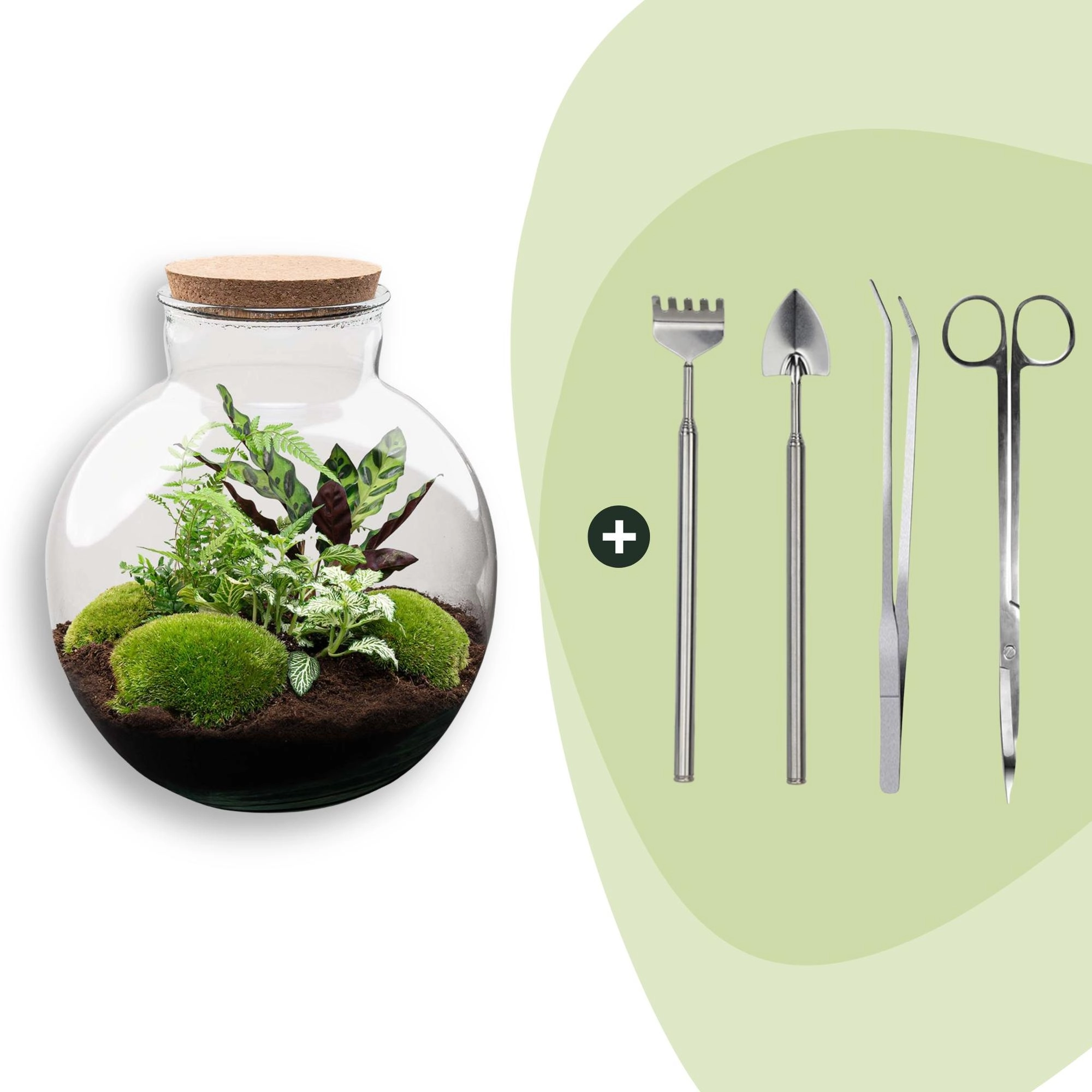 Flaschengarten - Bolder Bob - ↕ 30 cm - Rake + Shovel + Tweezer + Scissors Bild 1