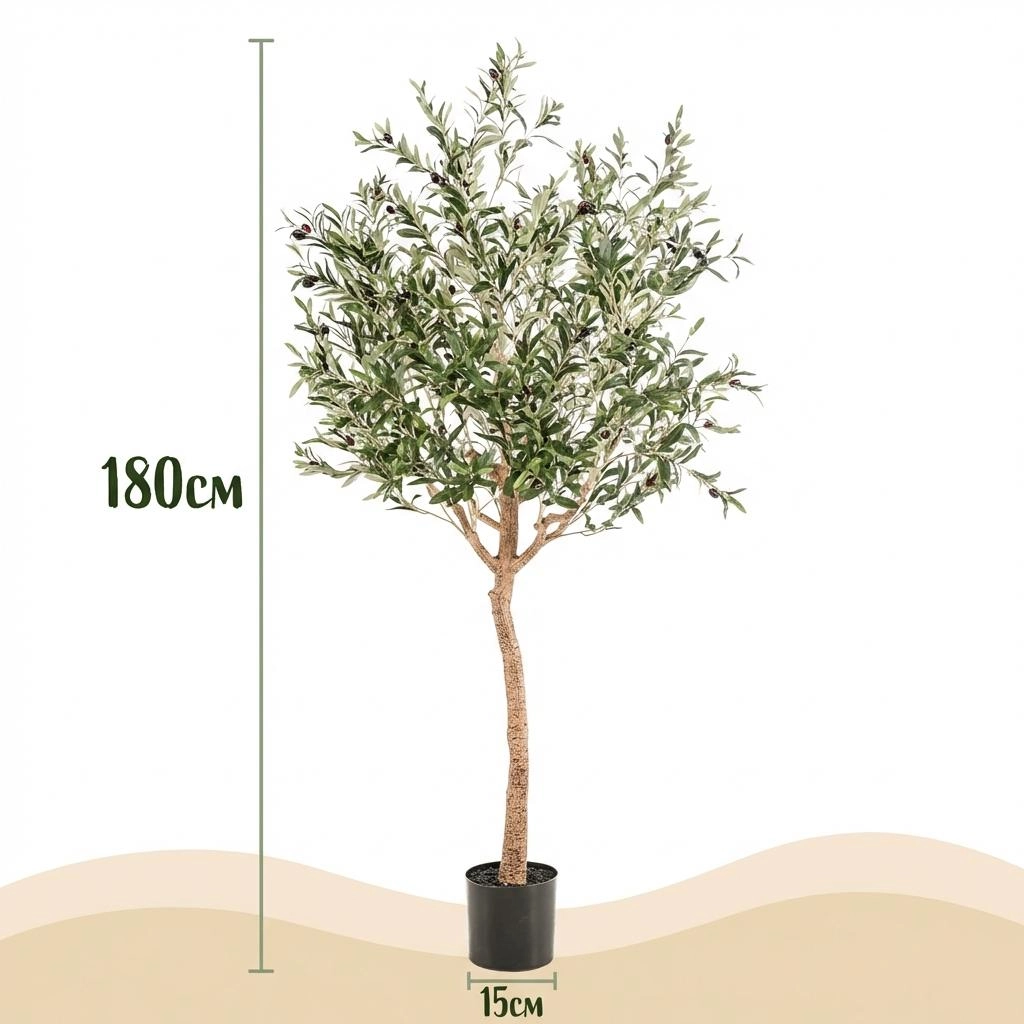 Kunstpflanze - Olea europaea - Olivenbaum - 180 cm Bild 3