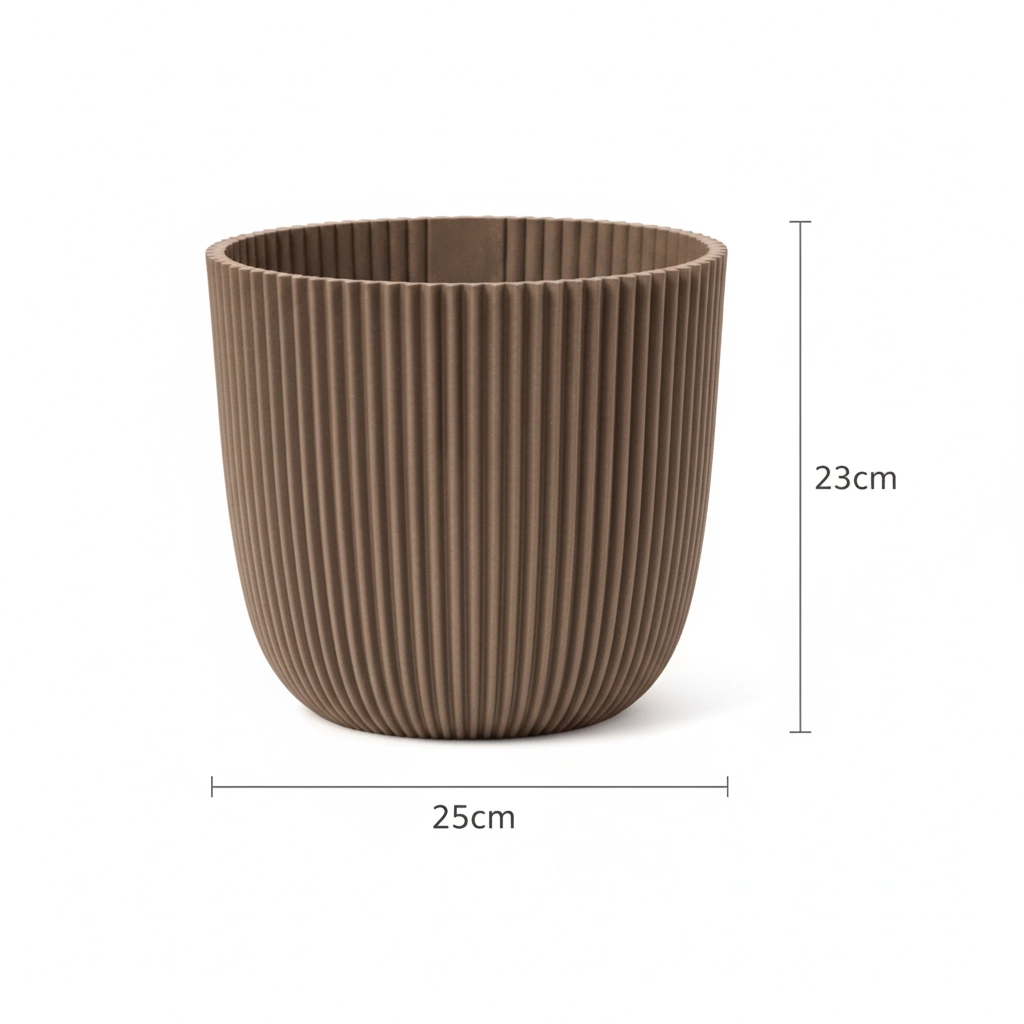 Capi Pot Nature Groove Made With Warm Taupe - D25cm Bild 3