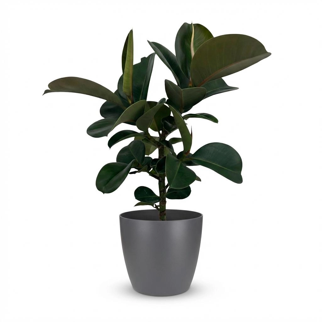 Gummibaum Ficus Elastica Cloe im Potter Grau