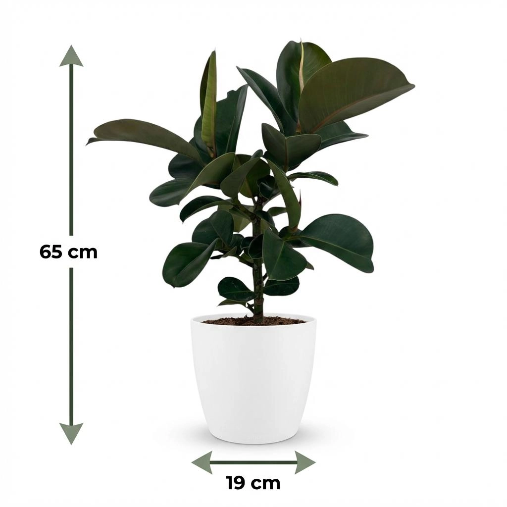 Ficus Elastica Cloe - Gummibaum mit Ziertopf