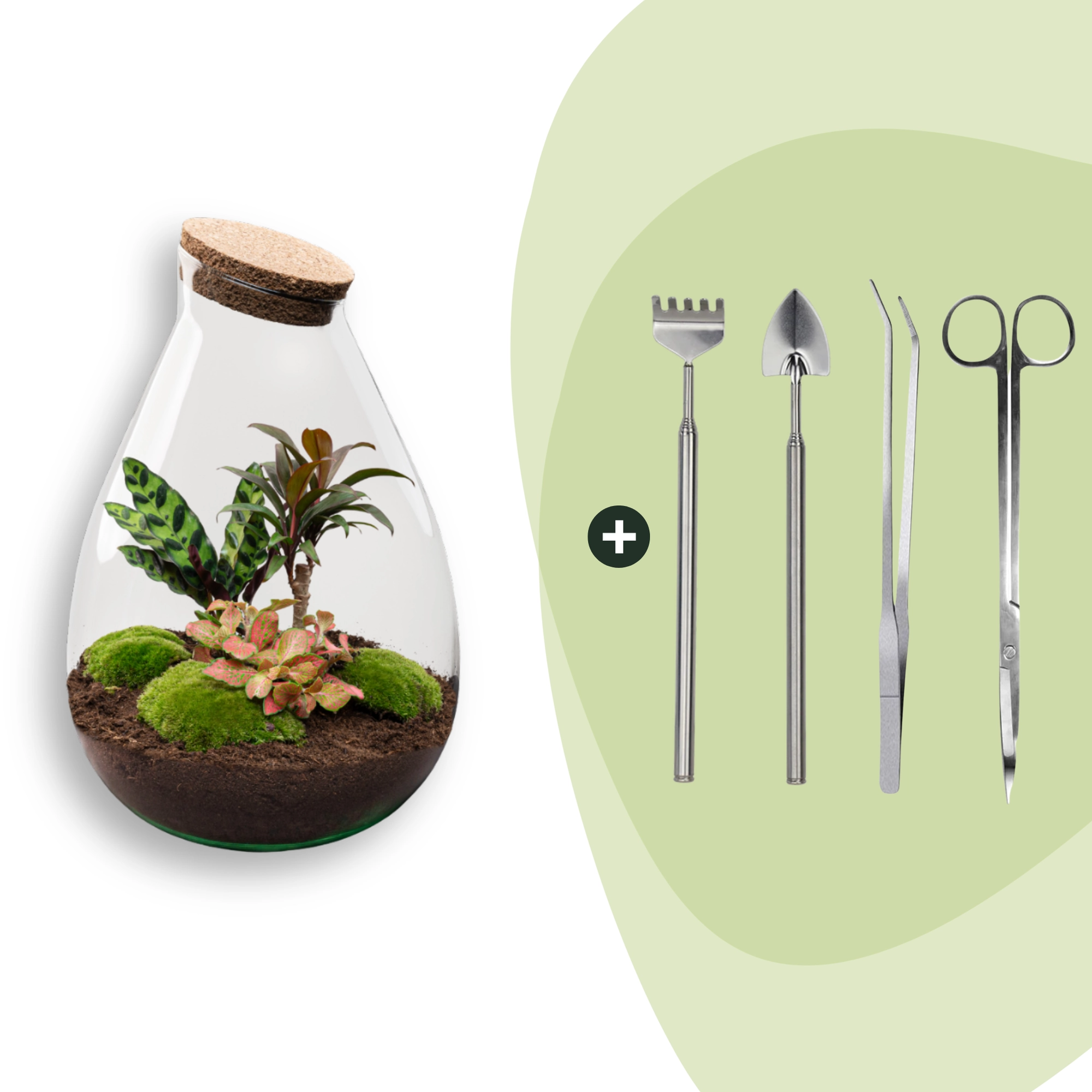 Flaschengarten - Drop XL Rot - ↕ 37 cm - Rake + Shovel + Tweezer + Scissors Bild 1