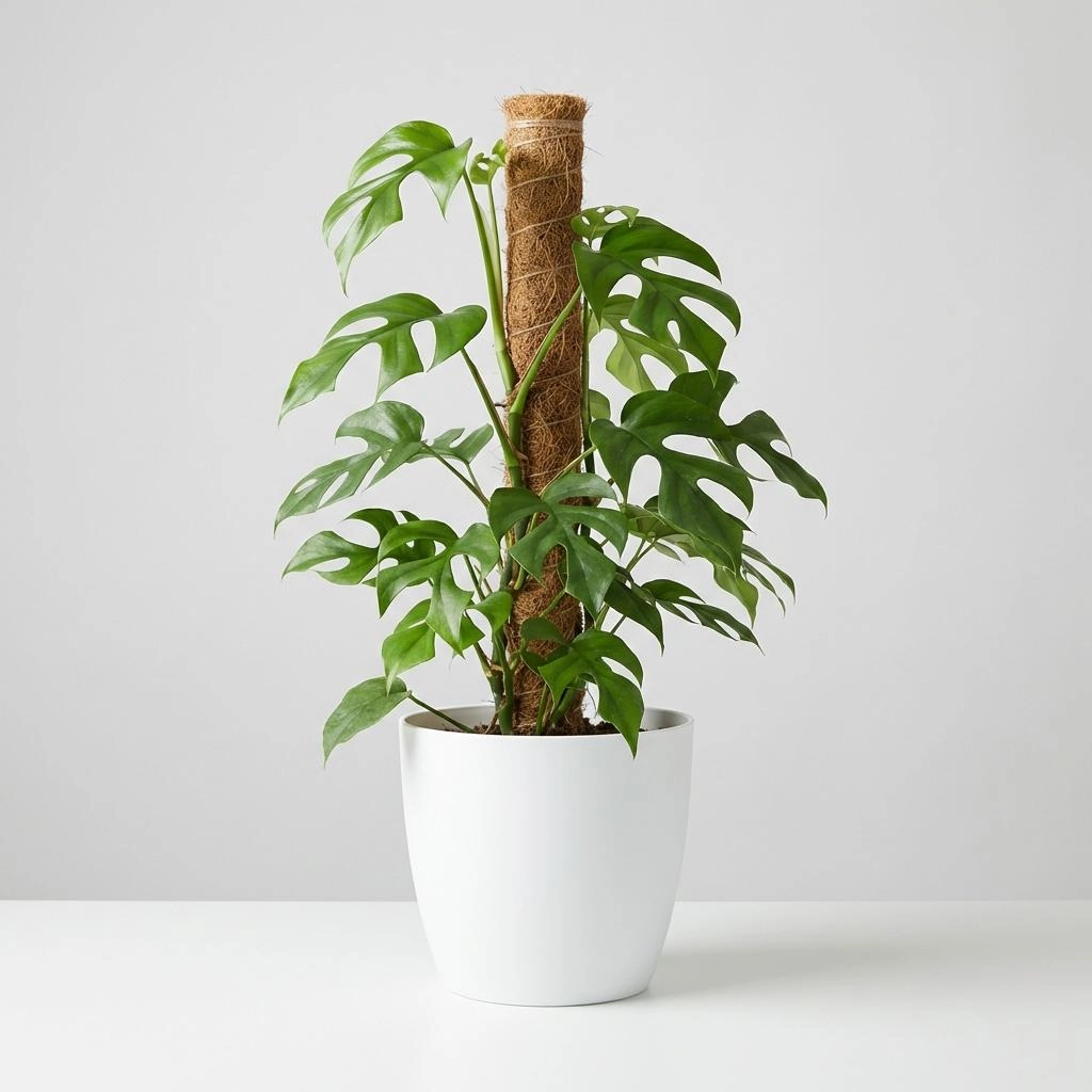 Mini-Fensterblatt (Monstera Minima) am Moosstab