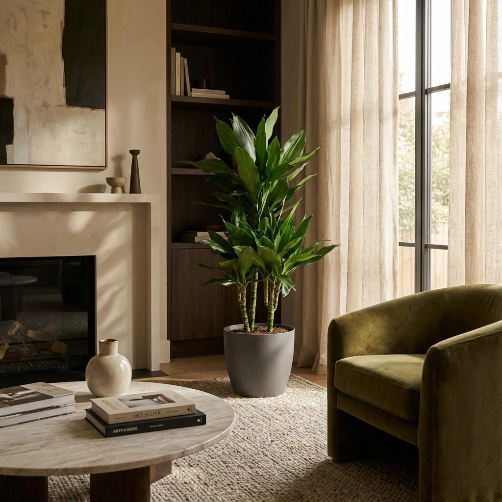 Dracaena Janet Lindt mit Potter grau - 95cm - Ø21 Bild 2