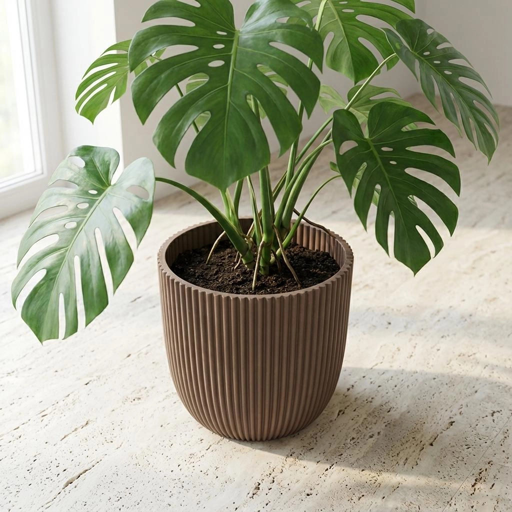 Capi Pot Nature Groove Made With Warm Taupe - D25cm Bild 6
